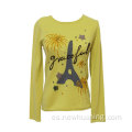 Sweater de punto de punto amarillo damas